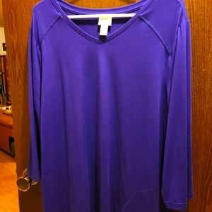 Chico's Weekender Size 3 purple shirt with pockets